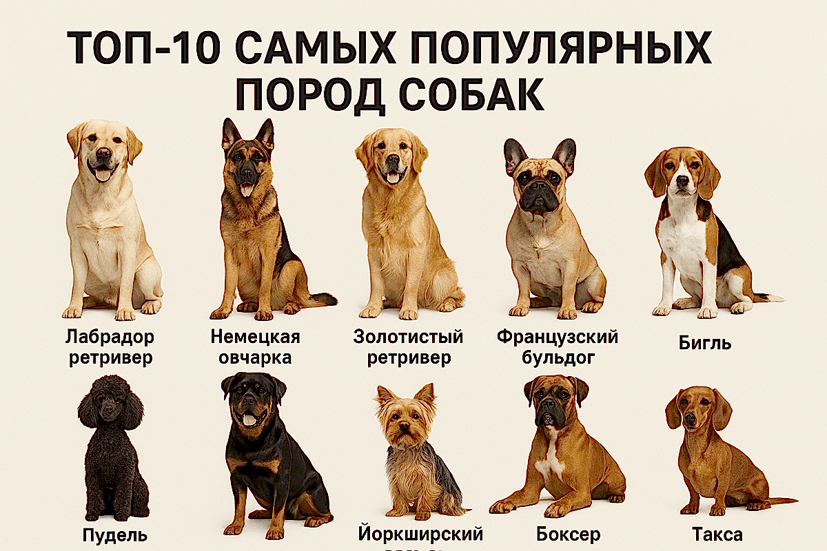 ТОП-10 самых популярных пород собак в 2025 году